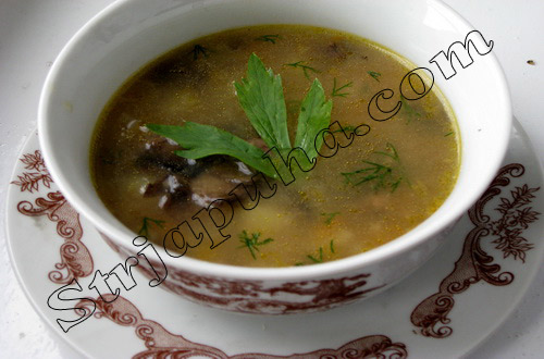 Гречневый суп с грибами (шампиньонами)